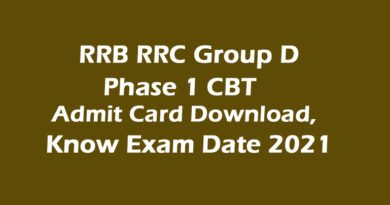 RRB Admit Card