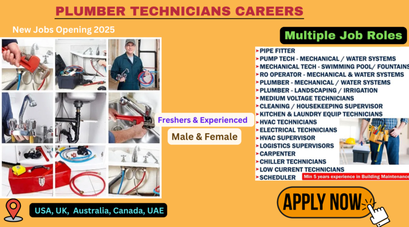 Plumber Technician Careers